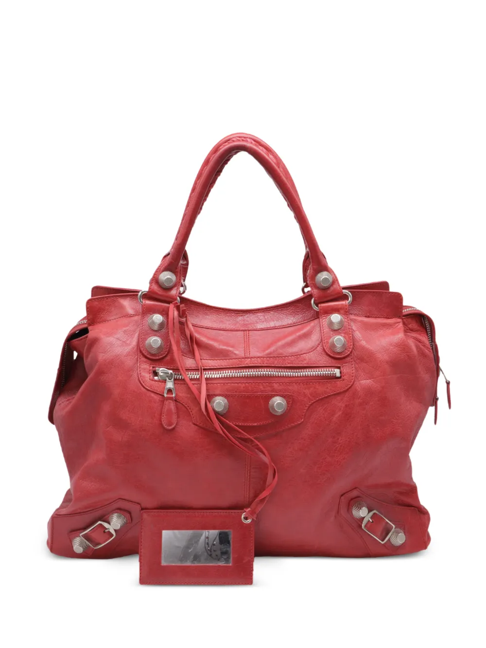 Balenciaga Pre-Owned large Weekender leather tote bag - Rosso