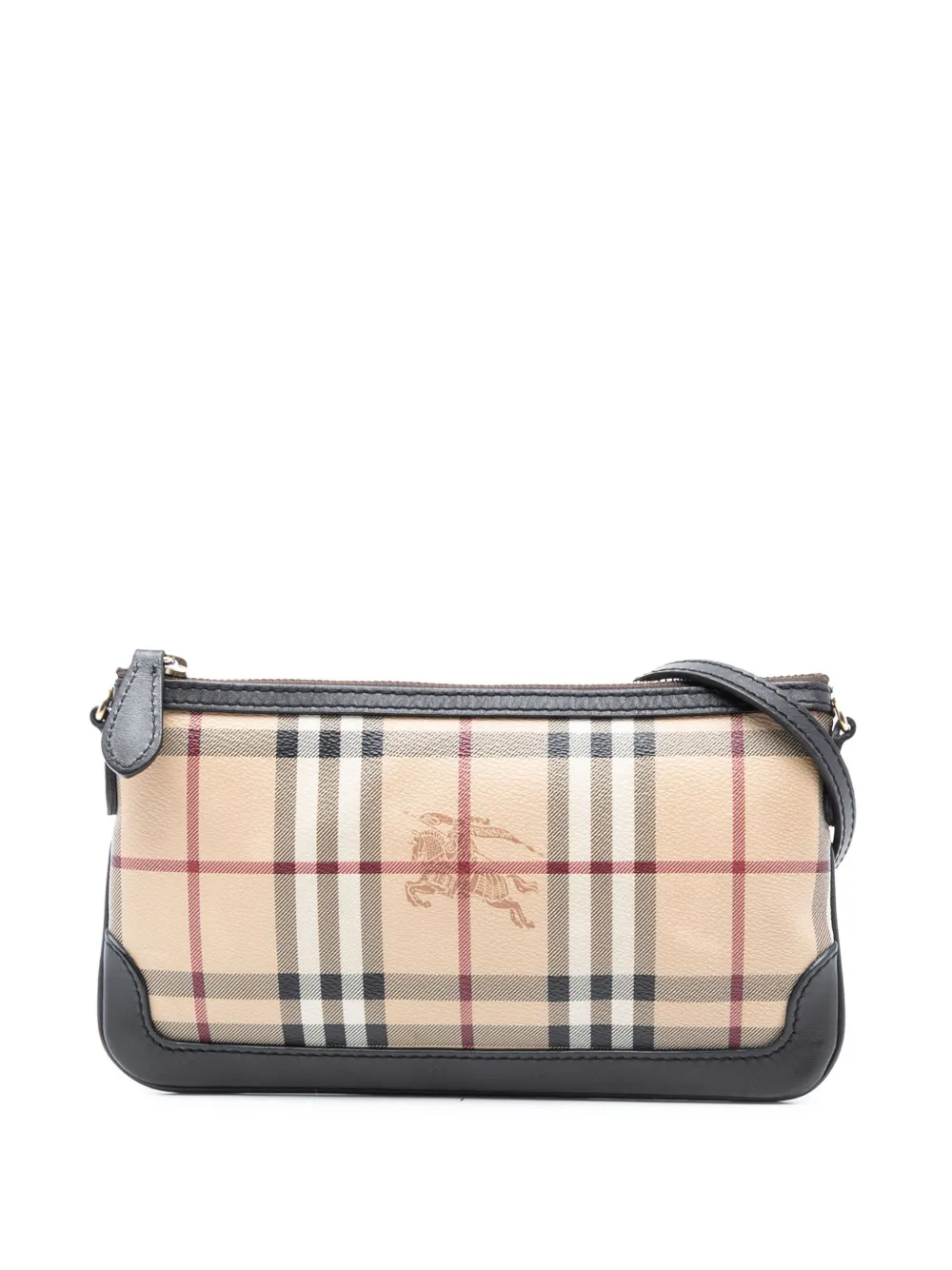 Burberry Pre-Owned 2000-2017 Haymarket Check Coated Canvas Peyton crossbody bag - Marrone