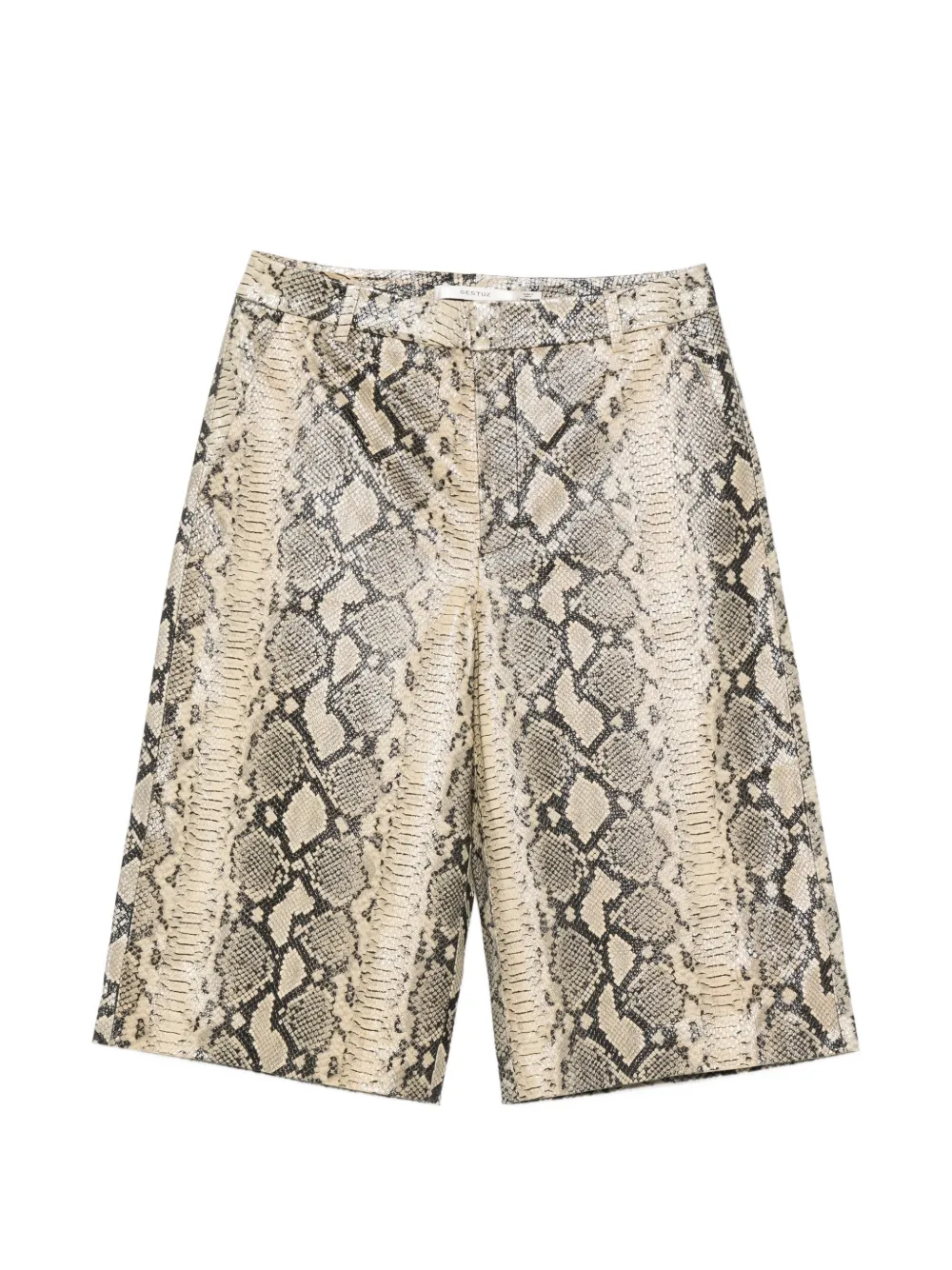 Gestuz Gzallis snakeskin-print shorts - Nude