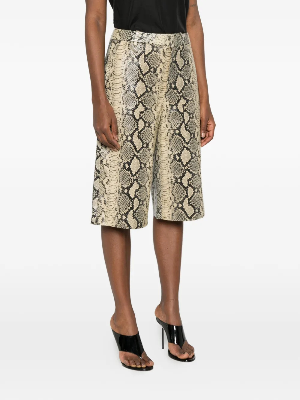  Gestuz Gzallis Snakeskin-print Shorts - Neutrals 