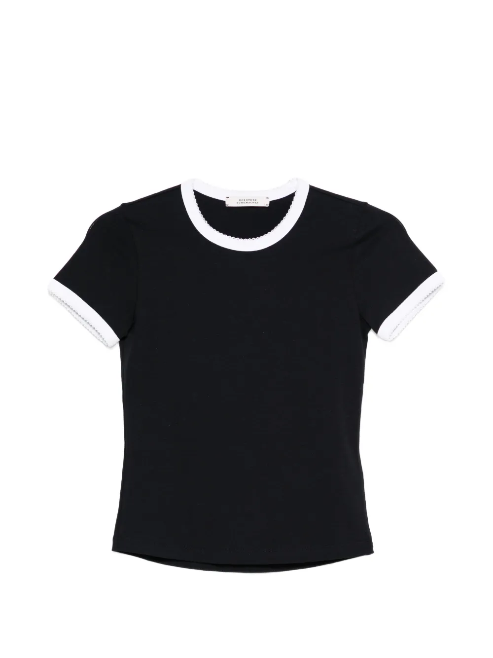 Dorothee Schumacher T-shirt con orlo a smerlo - Nero