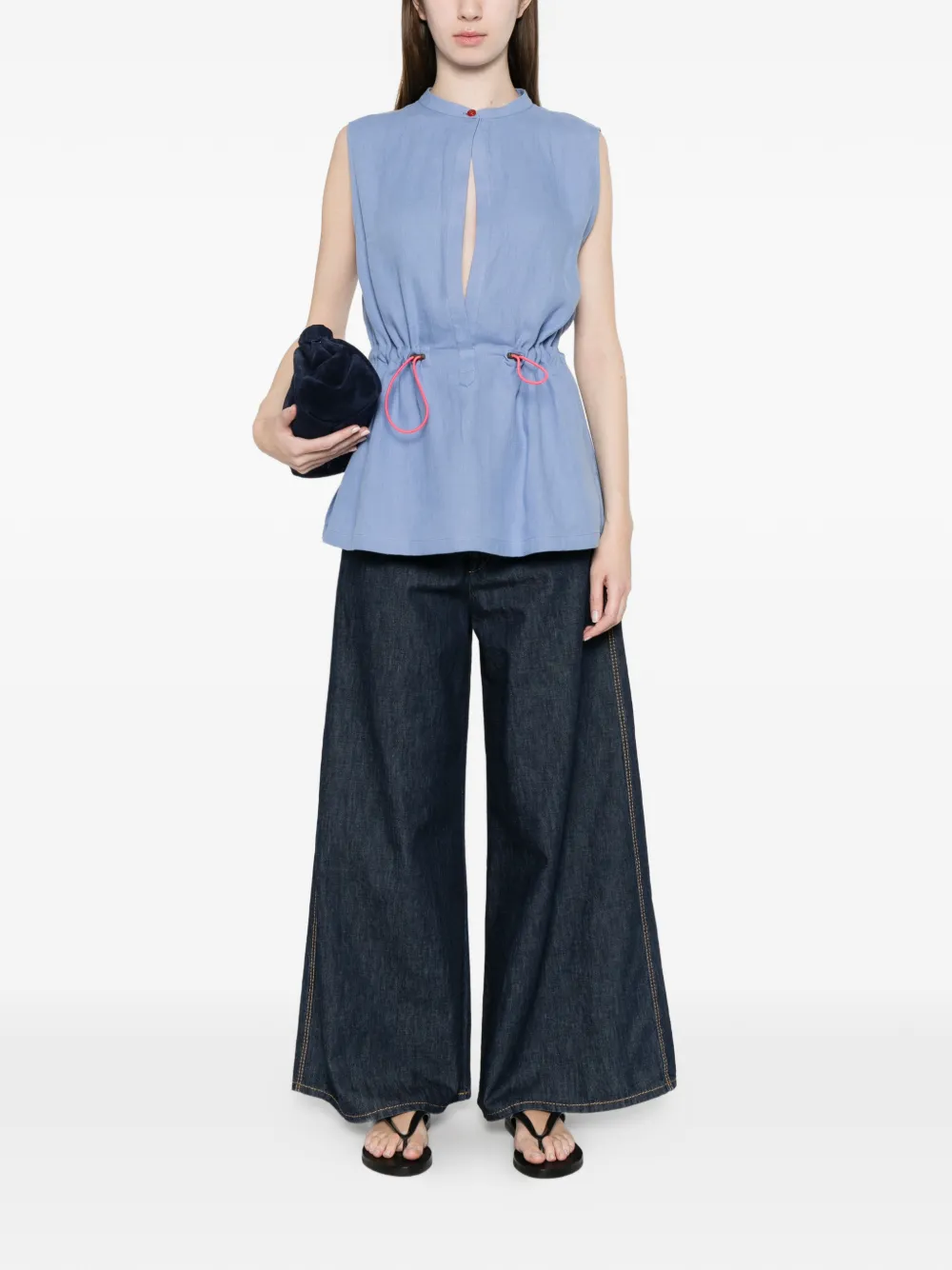 Giorgio Armani Top met trekkoord Blauw