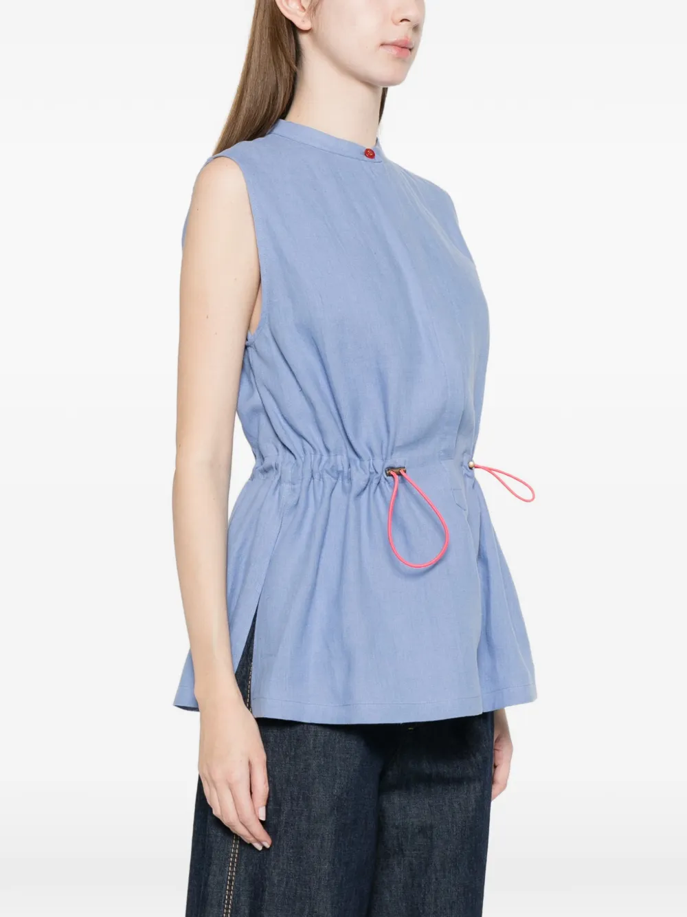 Giorgio Armani Top met trekkoord Blauw