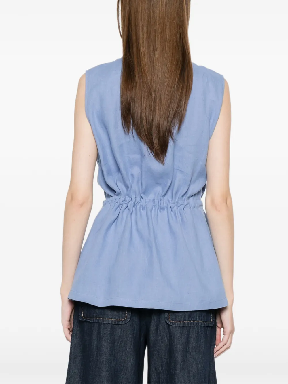 Giorgio Armani Top met trekkoord Blauw