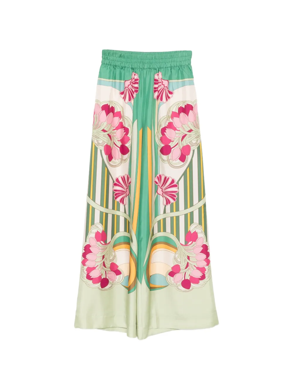 La DoubleJ floral striped trousers - Verde