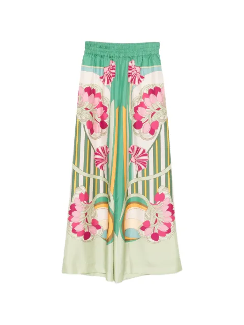 La DoubleJ floral striped trousers