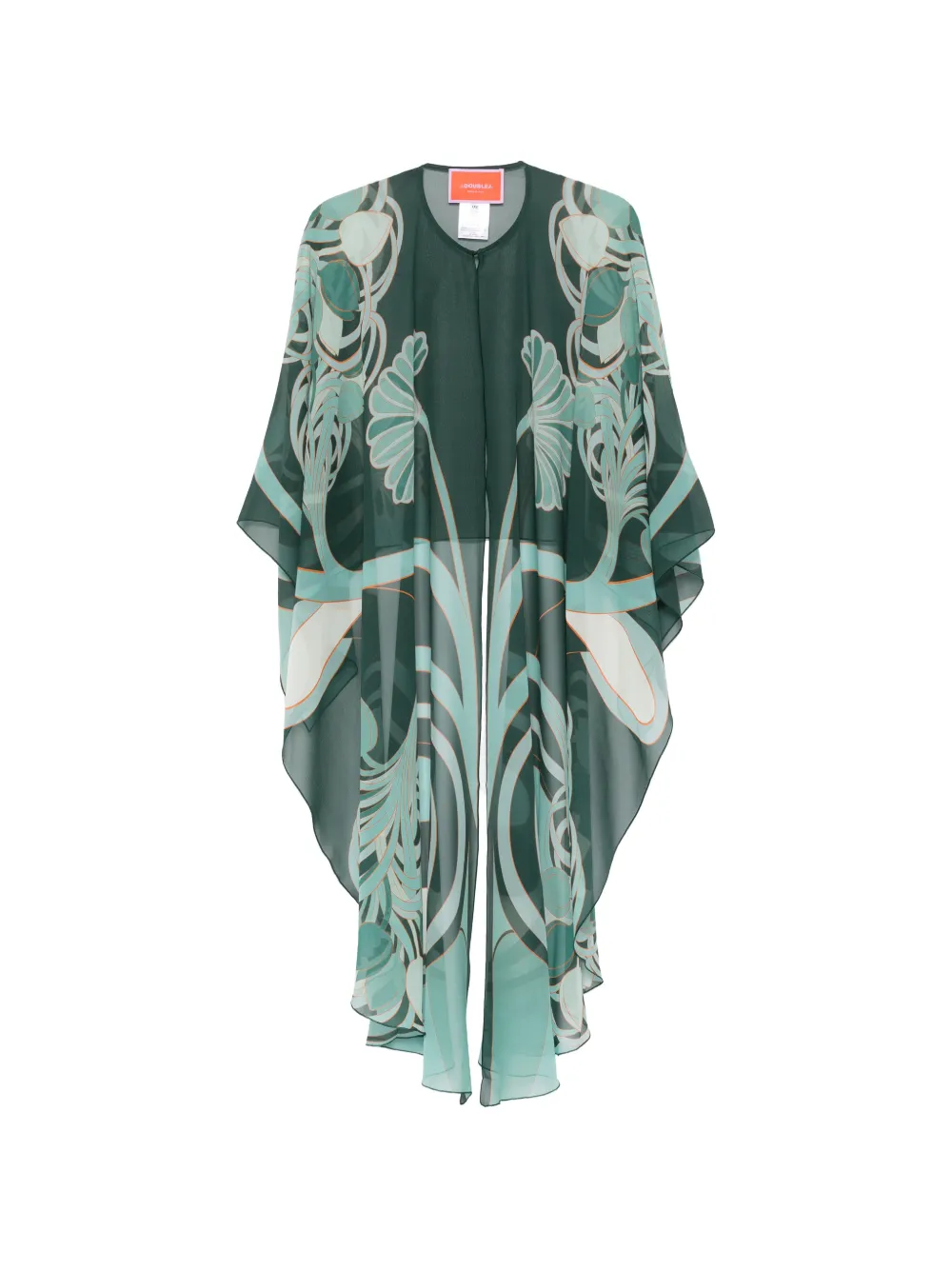 La DoubleJ Maria floral open kaftan - Verde