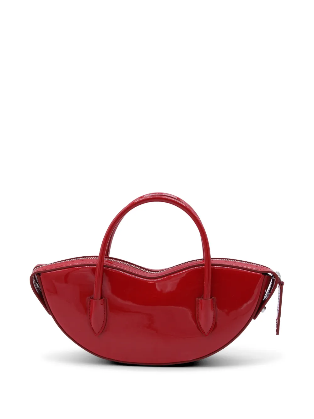  Fiorucci Handles Zip Leather Shoulder Bag - Red 