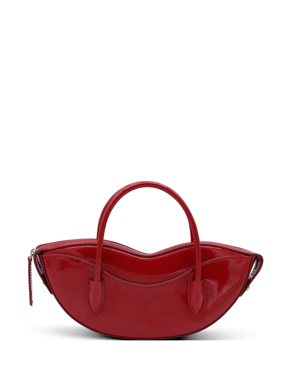 Fiorucci handles zip leather shoulder bag - Rosso