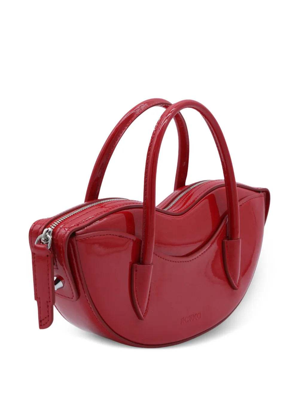  Fiorucci Handles Zip Leather Shoulder Bag - Red 