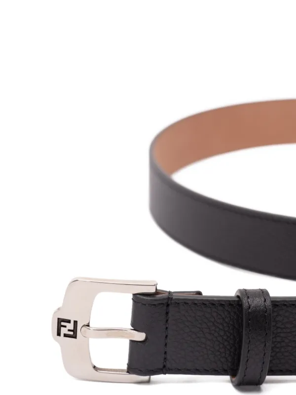 FENDI ロゴバックル レザーベルト | ブラック | FARFETCH JP