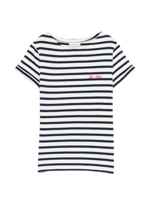 Maison Labiche T-shirt a righe con ricamo