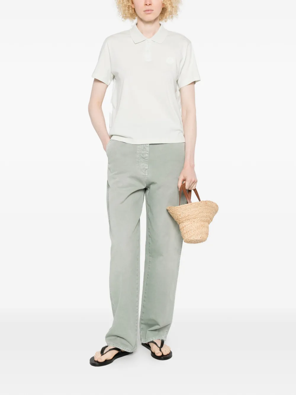  Moncler Logo-patch Polo Top - Green 