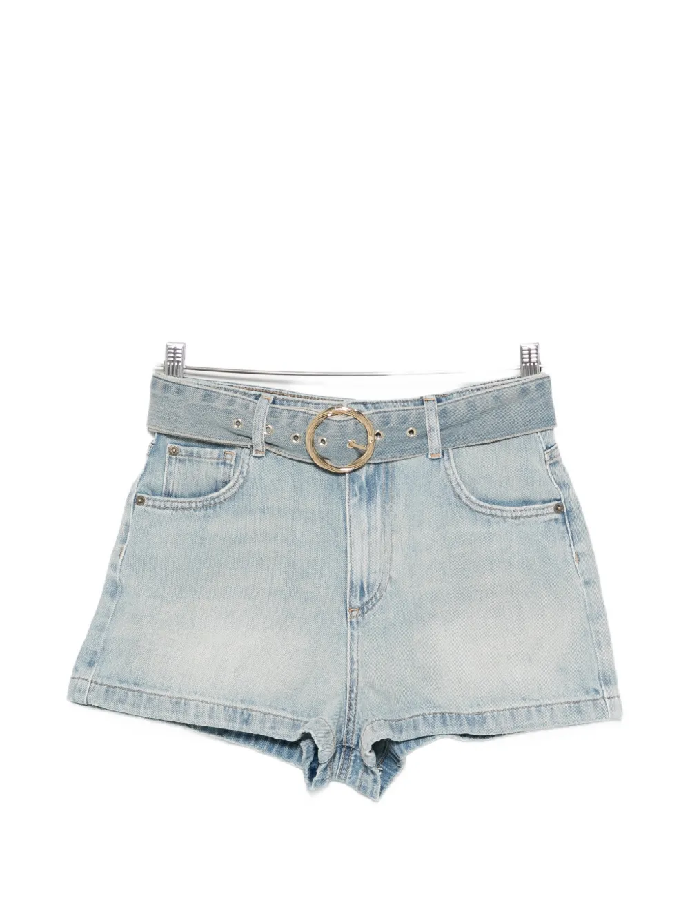 TWINSET belt denim shorts - Blu