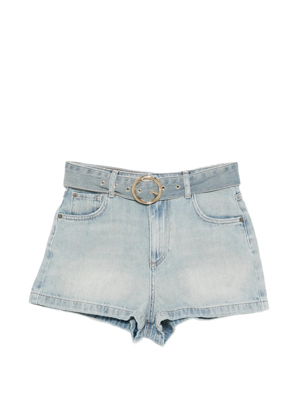 TWINSET belt denim shorts - Blau
