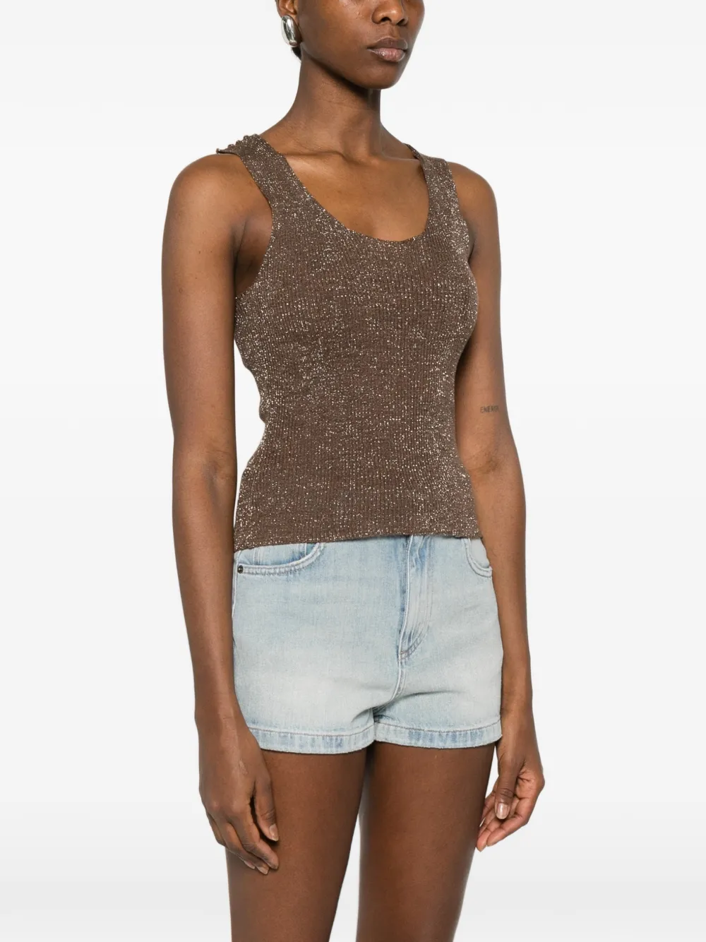 TWINSET Lurex top Bruin