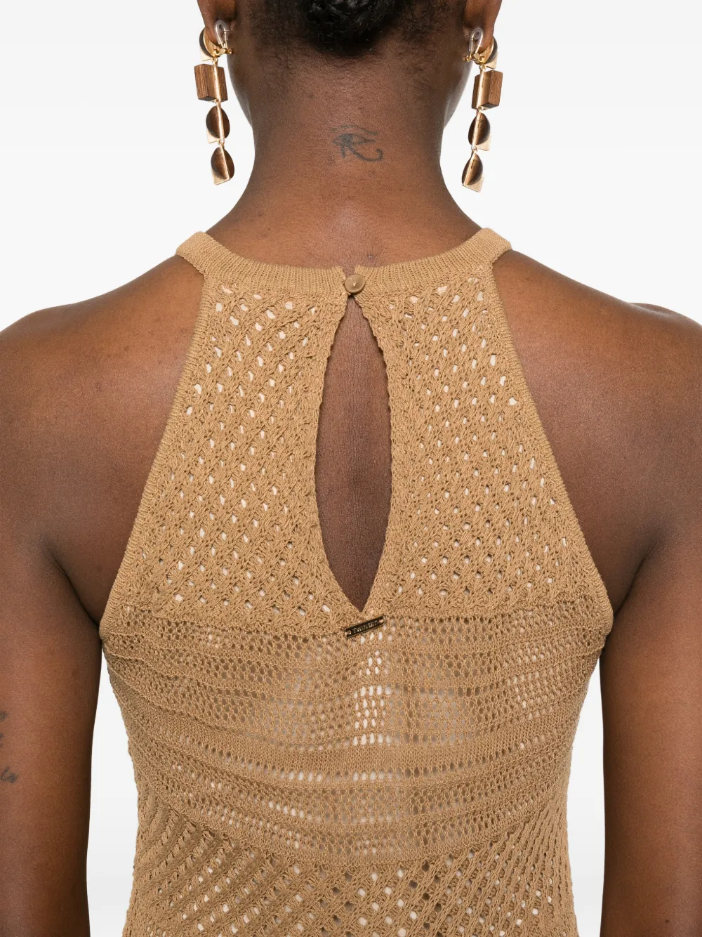 TWINSET Gebreide jurk met stras Beige