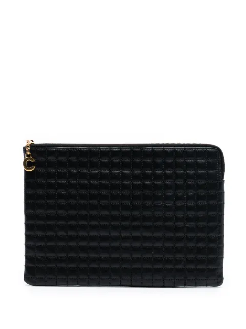 Celine Pre-Owned 2018 Quilted Calfskin C Charm Pouch clutch bag