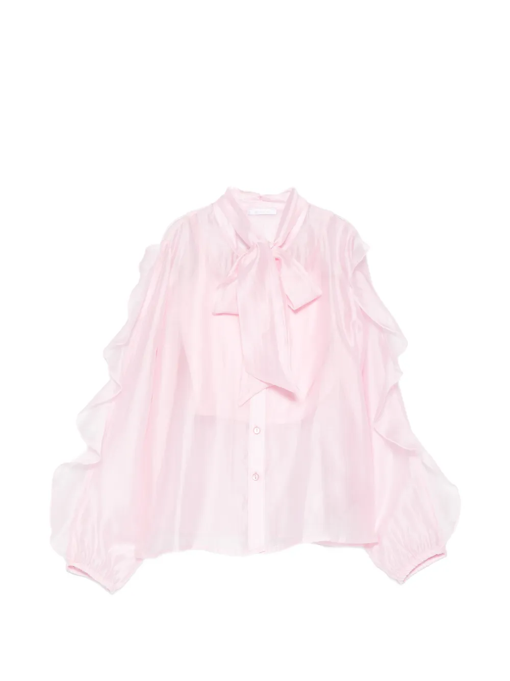 Miss Grant Kids ruffled tie shirt - Rosa