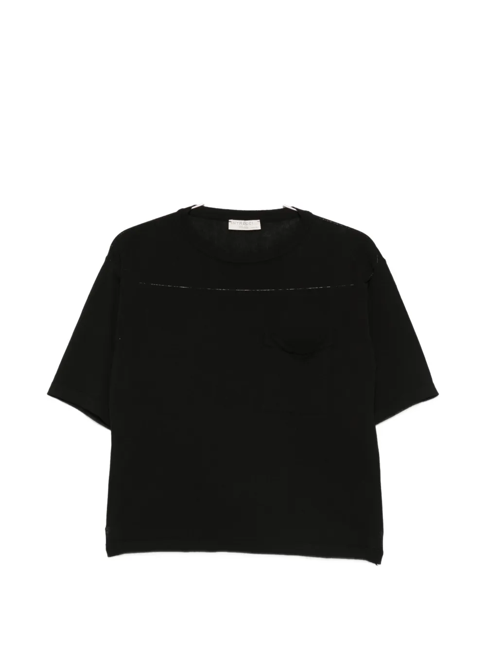 Intrecci pocket detail T-shirt - Nero