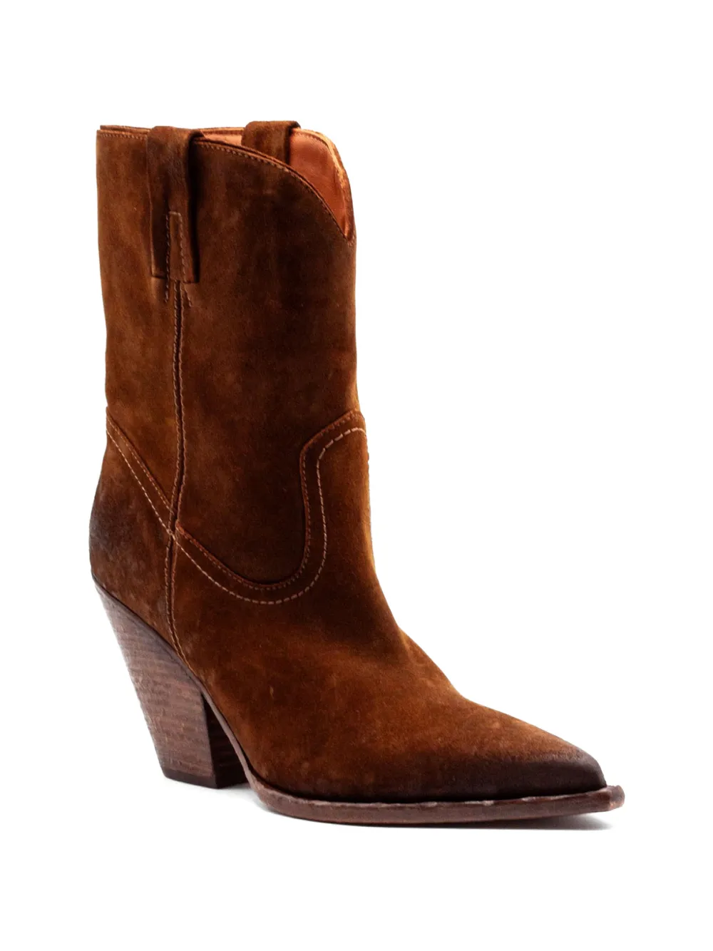 Elena Iachi Enkellaarzen met puntige neus Bruin