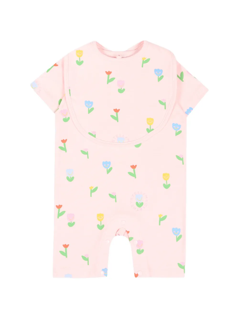 Stella McCartney Kids floral bib and romper set - Rosa