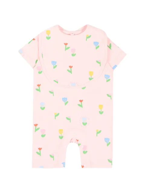 Stella McCartney Kids ensemble barboteuse et bavoir à fleurs