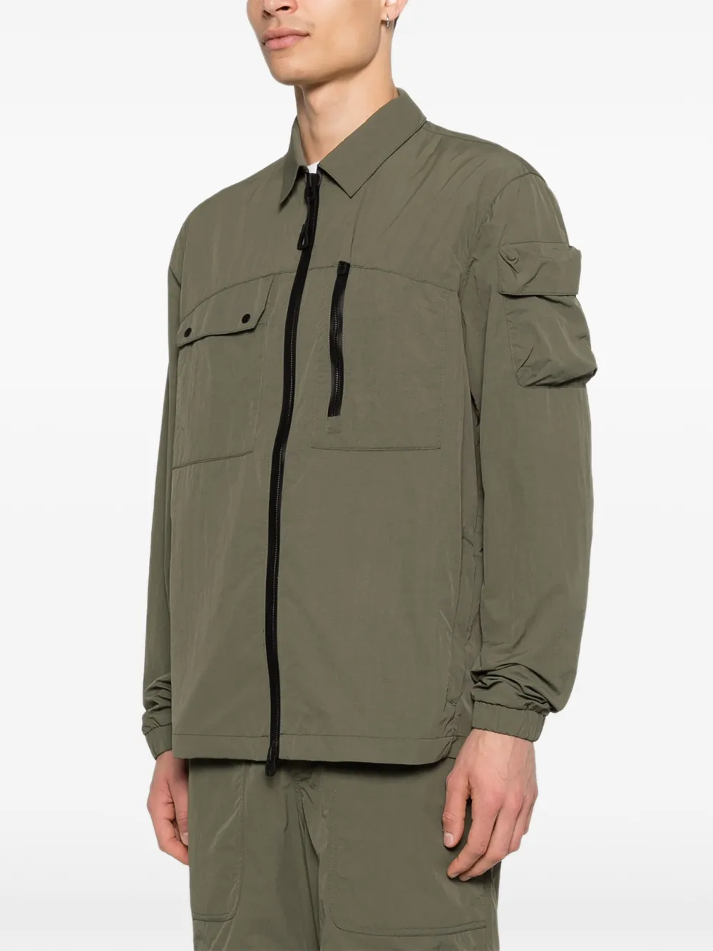  Jg1 Giacca-camicia Con Zip - Verde 