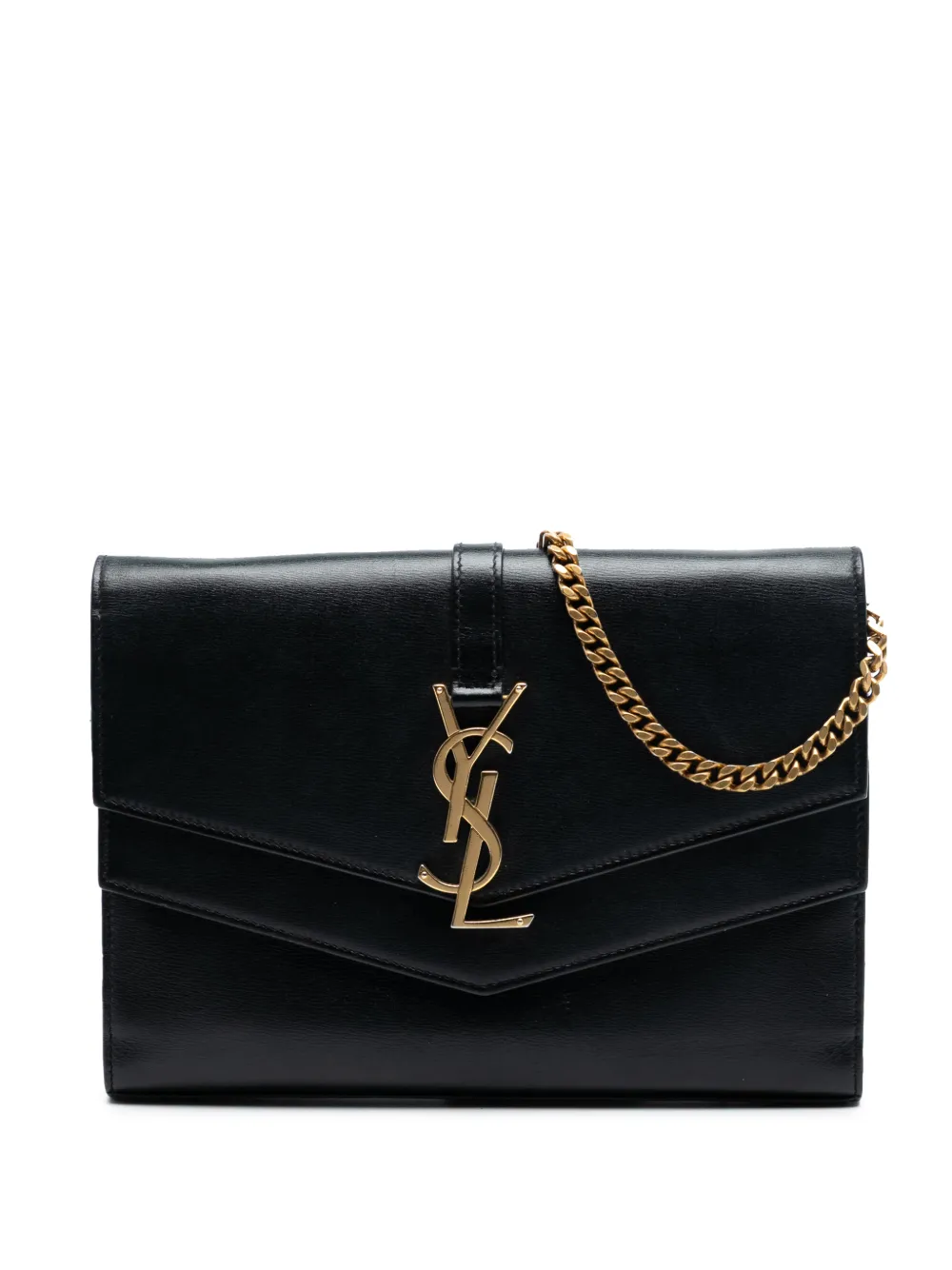 Saint Laurent Pre-Owned 2018 Leather Monogram Sulpice Wallet on Chain crossbody bag - Nero