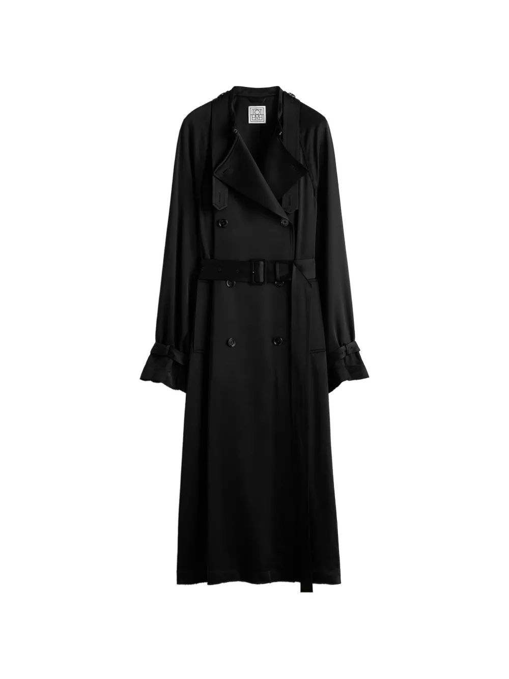TOTEME satin trenchcoat - Nero