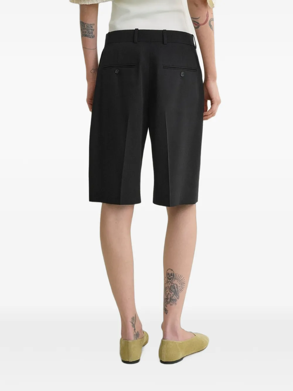TOTEME Geplooide shorts Zwart