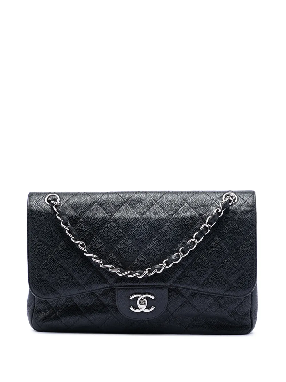 CHANEL Pre-Owned 2012 Jumbo Classic Caviar Double Flap shoulder bag - Nero