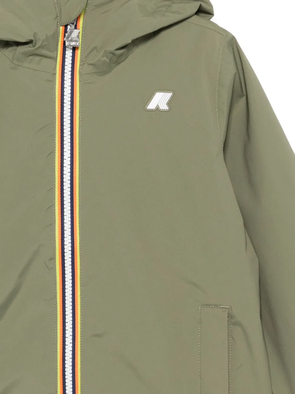 K Way Kids Jack met capuchon en rits Groen