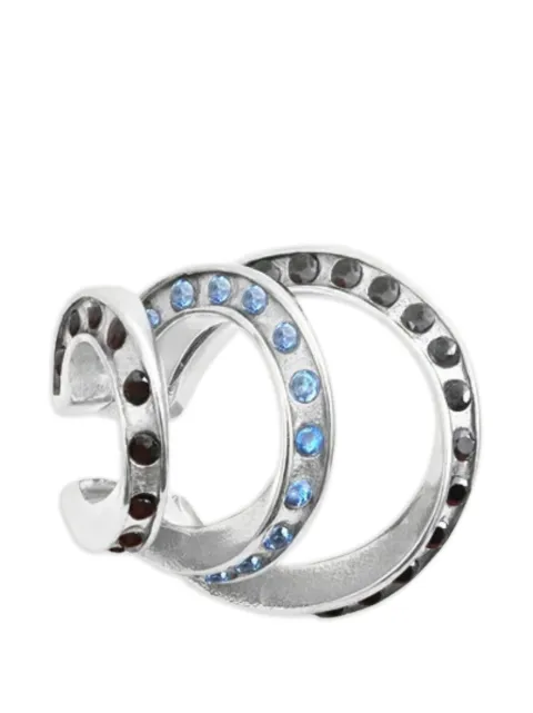 YPARIS Star G aquamarine black steel ring