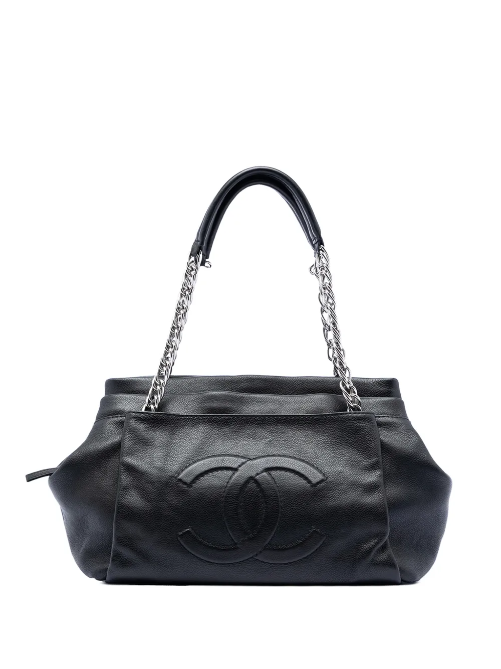 CHANEL Pre-Owned 2008-2009 CC Caviar Tuck tote bag - Nero