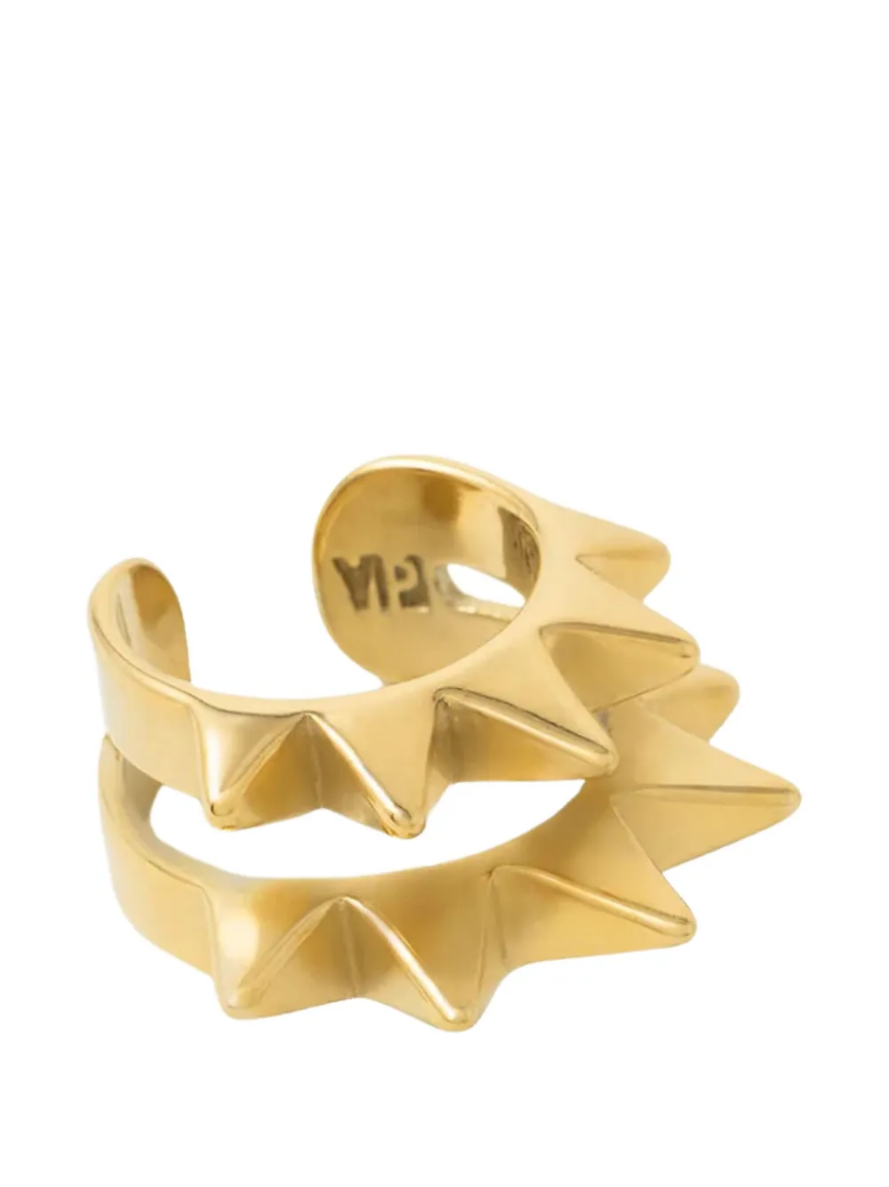 YPARIS Pike double G spiked metals ear cuff - Oro