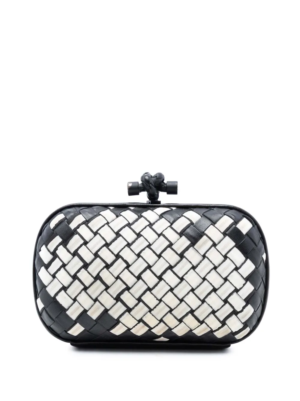Bottega Veneta Pre-Owned 2012-2026 Canvas and :Leather Intrecciato Knot clutch bag - Bianco
