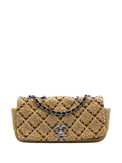 CHANEL Pre-Owned 2010-2011 CC Patent Woven Stitch Full Flap shoulder bag