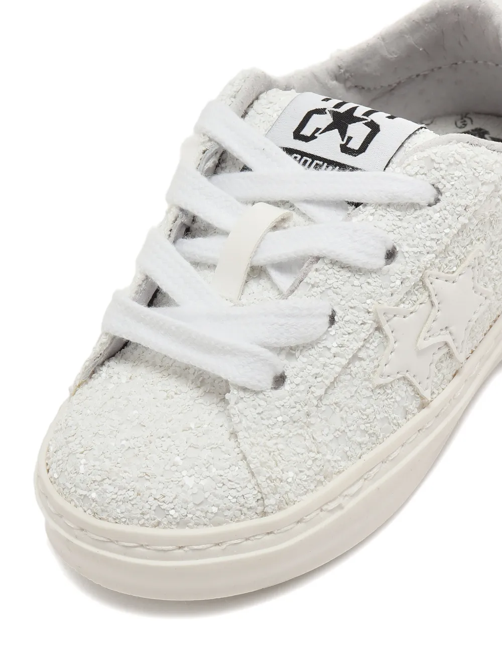 2 Star Kids Sneakers verfraaid met glitter Wit