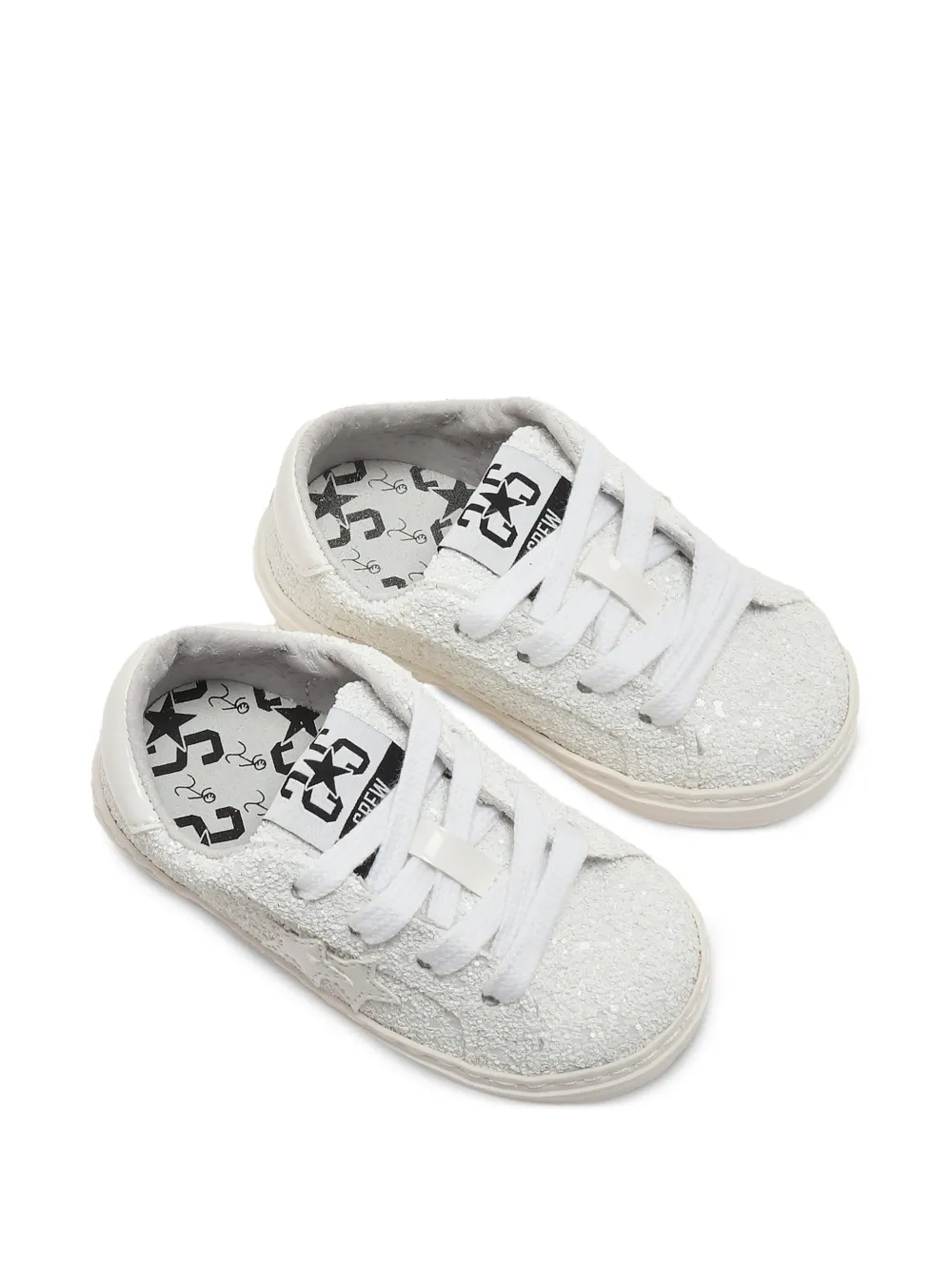 2 Star Kids Sneakers verfraaid met glitter Wit