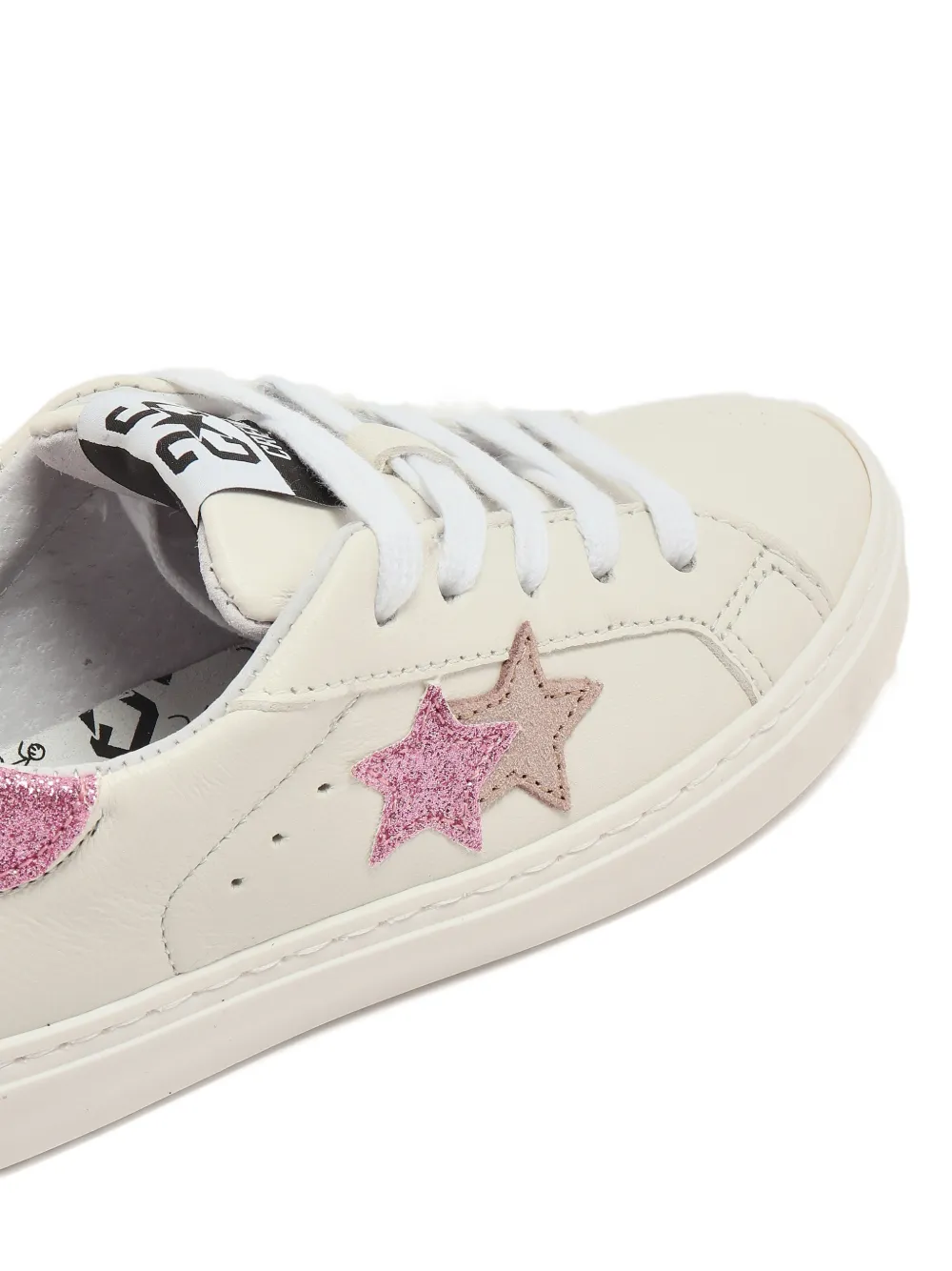 2 Star Kids Sneakers verfraaid met glitter Beige