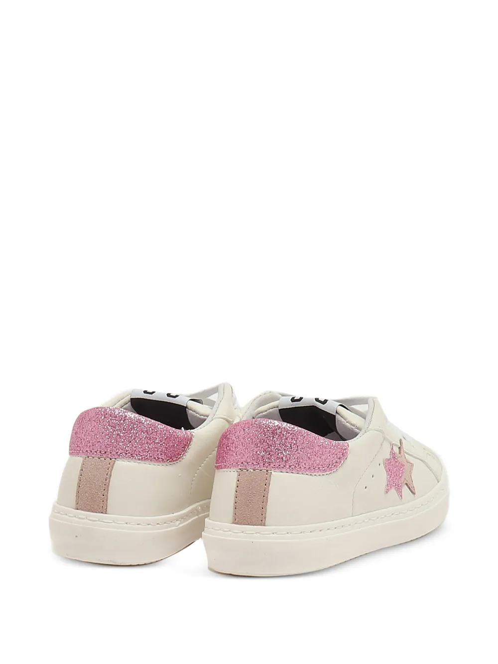 2 Star Kids Sneakers verfraaid met glitter Beige