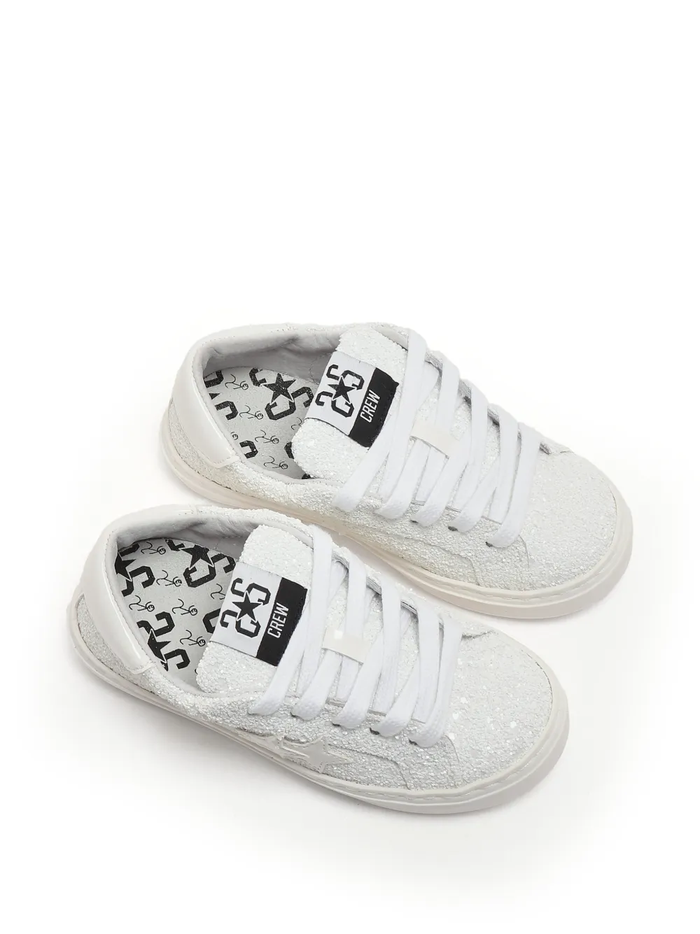 2 Star Kids Sneakers verfraaid met glitter Wit