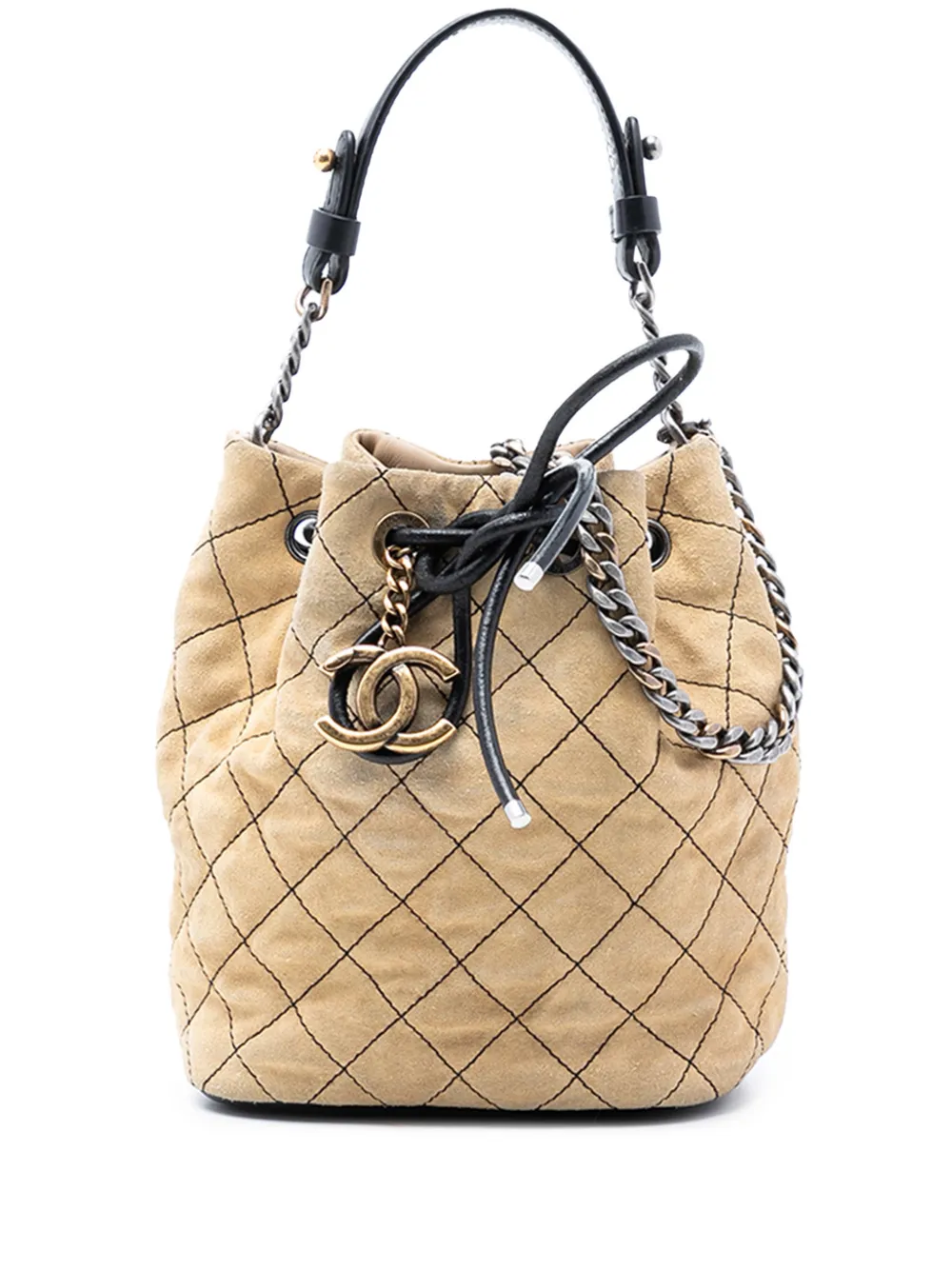 CHANEL Pre-Owned 2016-2017 CC Suede Wild Stitch Bucket Bag satchel - Marrone