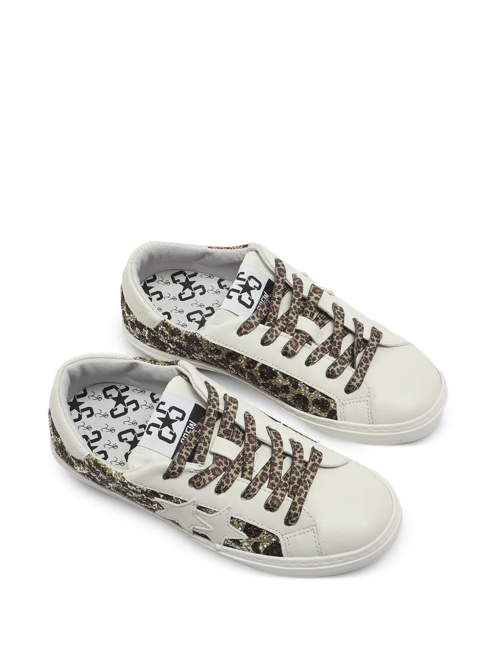 2 Star Kids Sneakers met luipaardprint Bruin