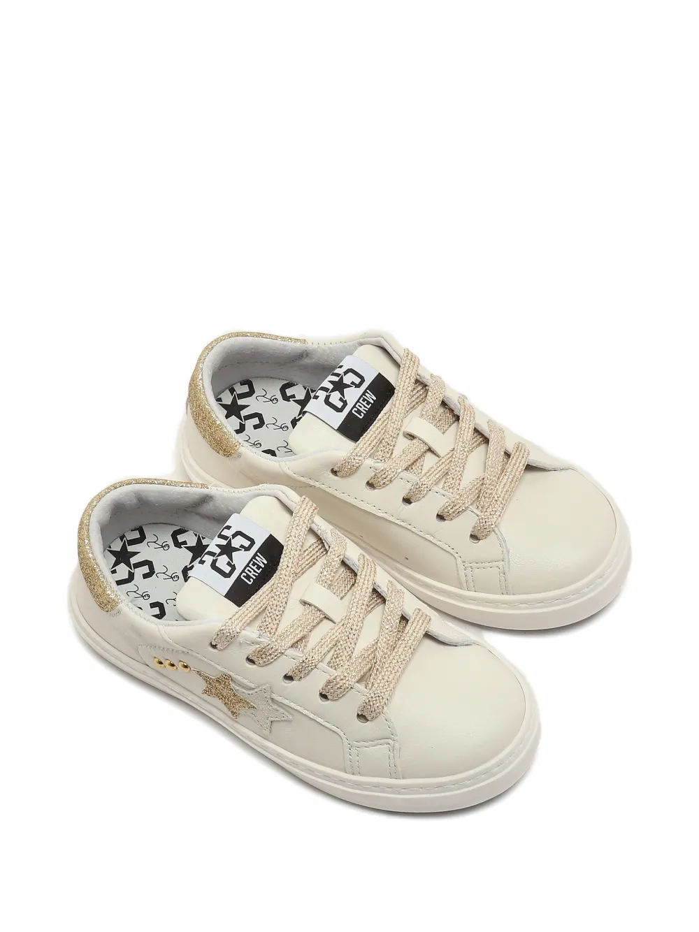 2 Star Kids Sneakers met ster applicatie Wit