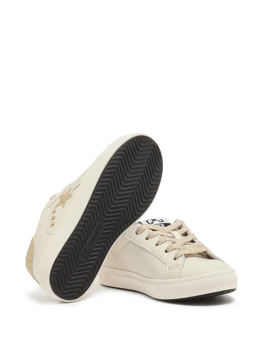 2 Star Kids Sneakers met ster applicatie Wit