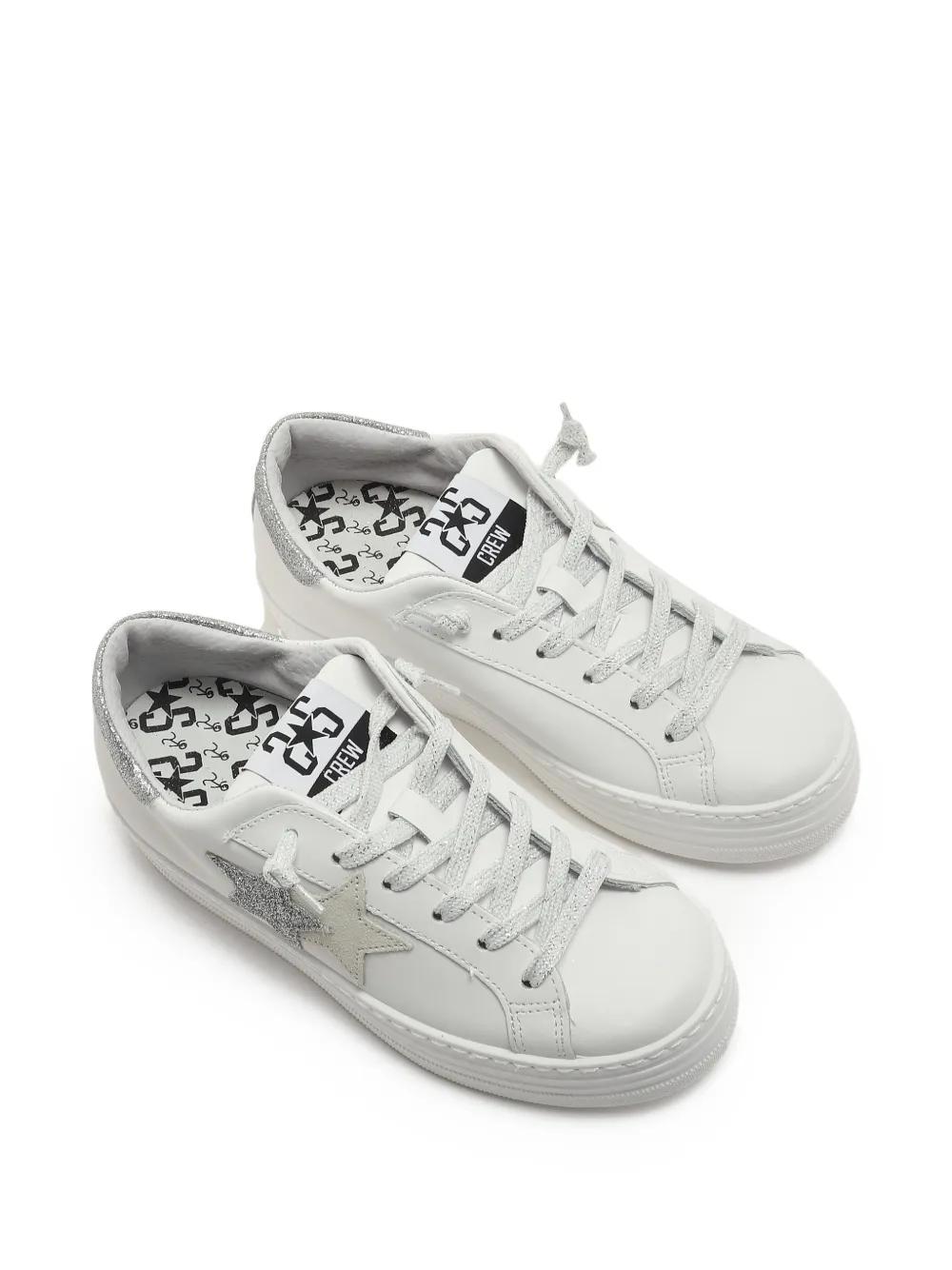 2 Star Kids Sneakers verfraaid met glitter Wit