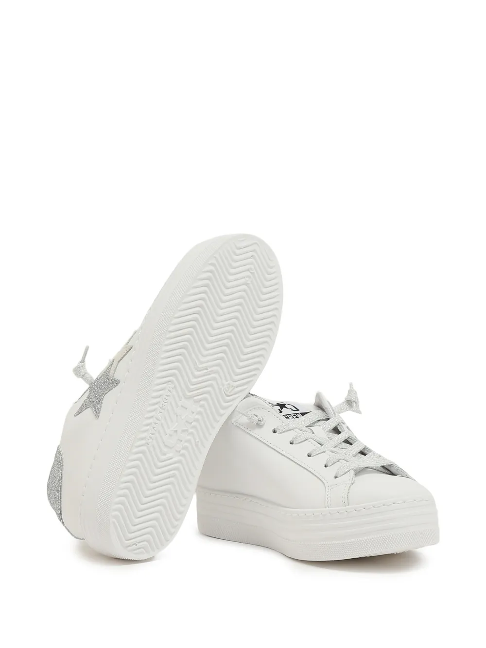 2 Star Kids Sneakers verfraaid met glitter Wit