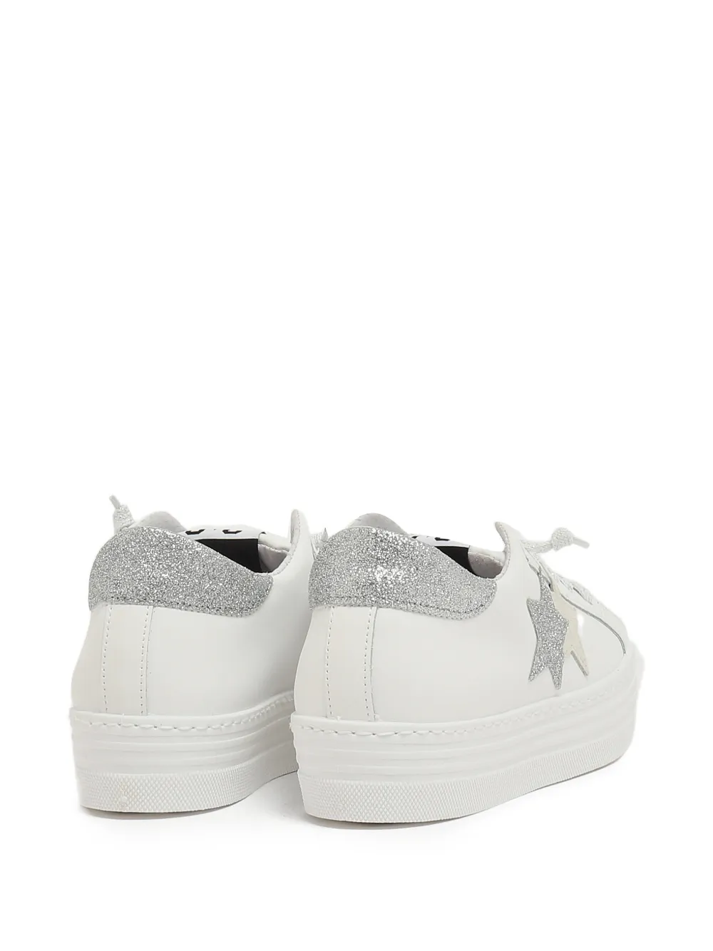 2 Star Kids Sneakers verfraaid met glitter Wit